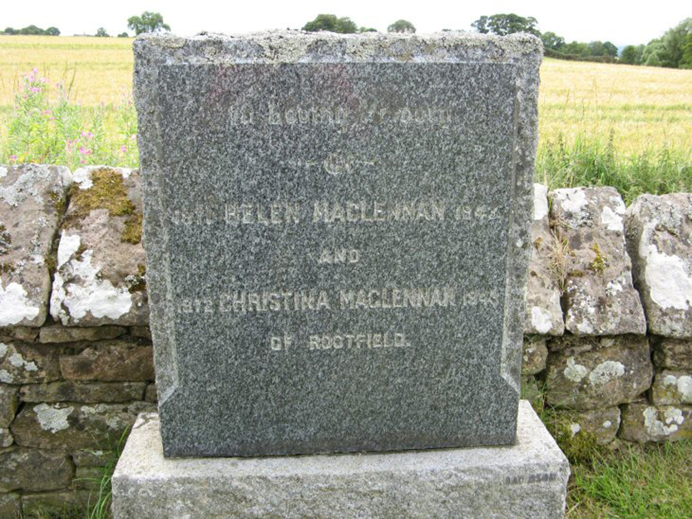 Photo of headstones/Helen & Christina McLennan d 1943 MI Urquhart